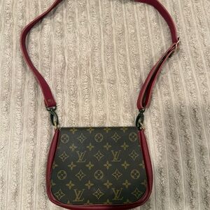 Louis Vuitton Brown and Red Monogram Crossbody Bag